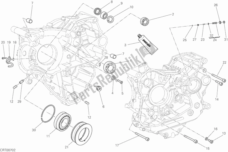 Todas as partes de Rolamentos Do Cárter do Ducati Diavel Diesel 1200 2017
